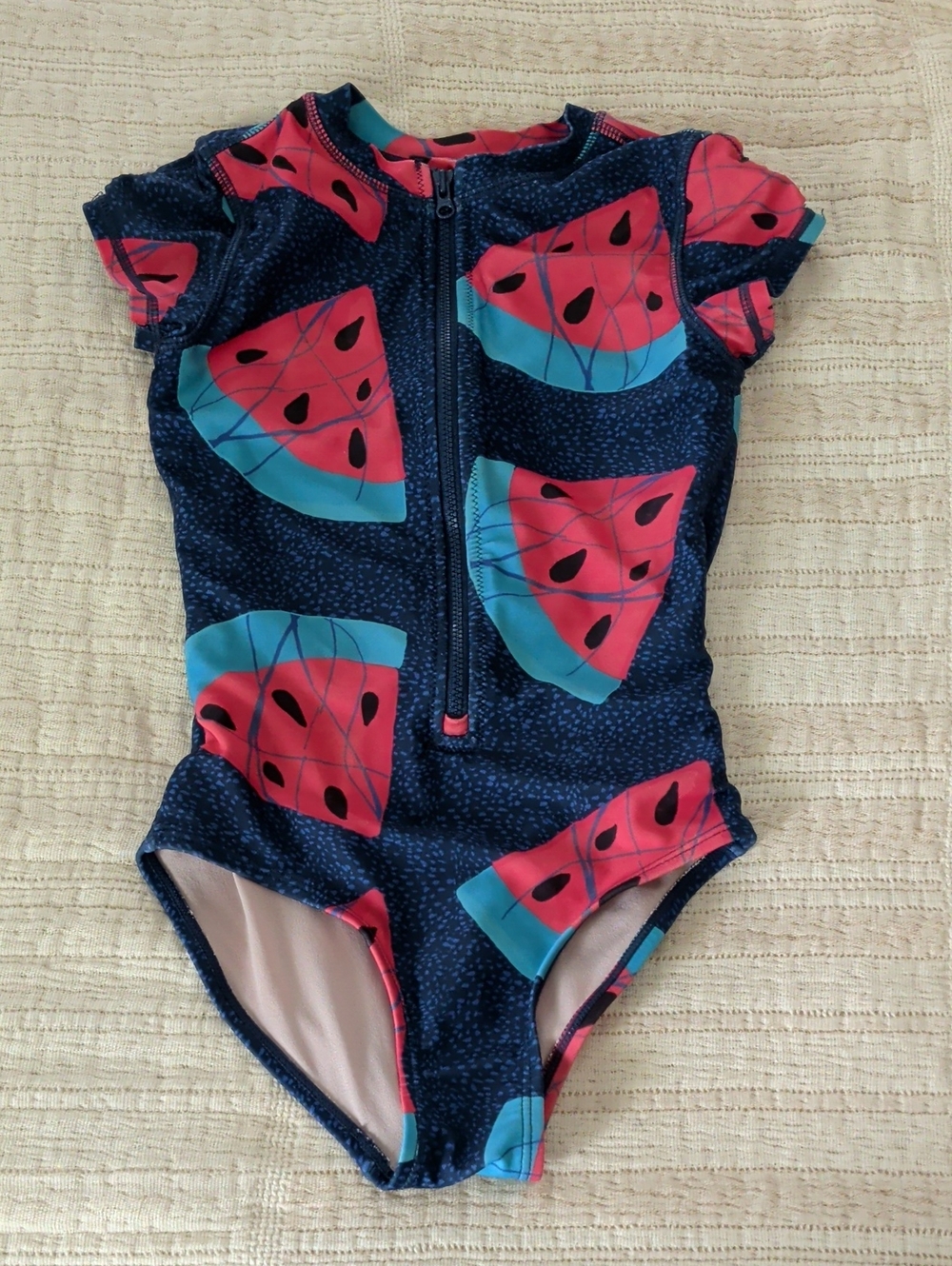 Girls Short-Sleeve One-Piece Swimsuit